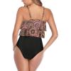 imageAmerican Trends High Waisted Tankini Swimsuits for Women Flounce Top Tummy Control Bathing Suits26 Coffee Flowerblack
