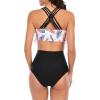 imageAmerican Trends High Waisted Tankini Swimsuits for Women Flounce Top Tummy Control Bathing SuitsRainbow Feather