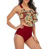 imageAmerican Trends High Waisted Tankini Swimsuits for Women Flounce Top Tummy Control Bathing SuitsSunflower