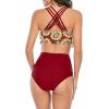 imageAmerican Trends High Waisted Tankini Swimsuits for Women Flounce Top Tummy Control Bathing SuitsSunflower