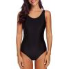 imageAmerican Trends One Piece Swimsuit Women Criss Cross Back Color Block Print Bathing Suits Athletic Modest SwimwearB Black