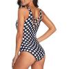 imageAmerican Trends One Piece Swimsuit Women Criss Cross Back Color Block Print Bathing Suits Athletic Modest SwimwearBlackpoint