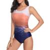 imageAmerican Trends One Piece Swimsuit Women Criss Cross Back Color Block Print Bathing Suits Athletic Modest SwimwearE Orange Gradient