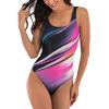 imageAmerican Trends One Piece Swimsuit Women Criss Cross Back Color Block Print Bathing Suits Athletic Modest SwimwearK Purple Storm
