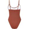 imageAmerican Trends One Piece Swimsuit Women Swim Suits for Women 2024 Ribbed Open Back Bathing Suit Sexy Slimming SwimsuitBrick Red