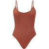 imageAmerican Trends One Piece Swimsuit Women Swim Suits for Women 2024 Ribbed Open Back Bathing Suit Sexy Slimming SwimsuitBrick Red