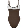 imageAmerican Trends One Piece Swimsuit Women Swim Suits for Women 2024 Ribbed Open Back Bathing Suit Sexy Slimming SwimsuitBrown