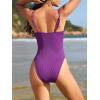 imageAmerican Trends One Piece Swimsuit Women Swim Suits for Women 2024 Ribbed Open Back Bathing Suit Sexy Slimming SwimsuitPurple