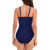 imageAmerican Trends Swimsuit Women One Piece Tummy Control Bathing Suit for Women Modest V Neck Swimwear01 Flag