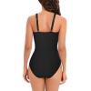 imageAmerican Trends Swimsuit Women One Piece Tummy Control Bathing Suit for Women Modest V Neck Swimwear01 Leopard
