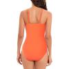 imageAmerican Trends Swimsuit Women One Piece Tummy Control Bathing Suit for Women Modest V Neck SwimwearOrange