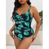 imageWomen Plus Size Bathing Suit Tummy Control Womens Swimsuits One Piece Plus Size Swimsuits Vintage Swimwear01 Green Leaves
