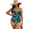 imageWomen Plus Size Bathing Suit Tummy Control Womens Swimsuits One Piece Plus Size Swimsuits Vintage Swimwear01 Green Leaves