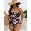 imageWomen Plus Size Bathing Suit Tummy Control Womens Swimsuits One Piece Plus Size Swimsuits Vintage Swimwear01 Pink Floral