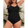 imageWomen Plus Size Bathing Suit Tummy Control Womens Swimsuits One Piece Plus Size Swimsuits Vintage SwimwearBlack