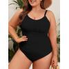 imageWomen Plus Size Bathing Suit Tummy Control Womens Swimsuits One Piece Plus Size Swimsuits Vintage SwimwearBlack