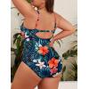 imageWomen Plus Size Bathing Suit Tummy Control Womens Swimsuits One Piece Plus Size Swimsuits Vintage SwimwearFlower Print