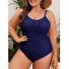 imageWomen Plus Size Bathing Suit Tummy Control Womens Swimsuits One Piece Plus Size Swimsuits Vintage SwimwearNavy Blue