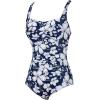 imageWomens Swimsuit One Piece Tummy Control Bathing Suit Ruched Vintage Push Up SwimwearWhite Flower