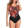 21 Red&black Leaf Print