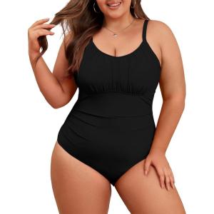 imageWomen Plus Size Bathing Suit Tummy Control Womens Swimsuits One Piece Plus Size Swimsuits Vintage SwimwearBlack