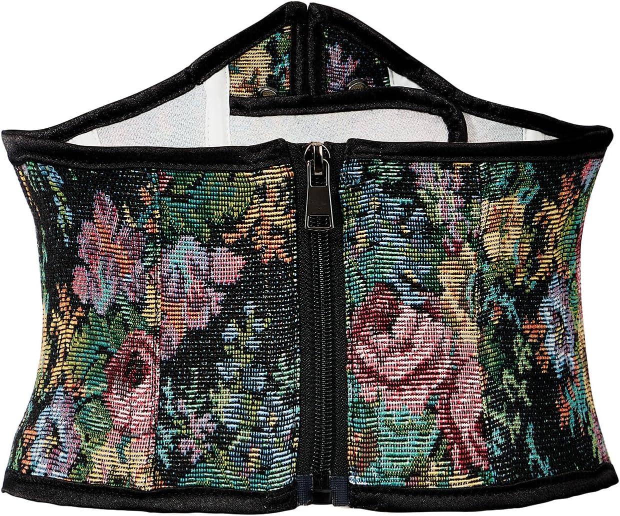 imageAmerican Trends Corset Belt for Women Renaissance Corset Lace Up Zipper Floral Corset Medieval Ren Faire AccessoriesBlack Floral