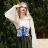 imageAmerican Trends Corset Belt for Women Renaissance Corset Lace Up Zipper Floral Corset Medieval Ren Faire AccessoriesBlue Floral