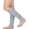 imageAmerican Trends Leg Warmers for Women Girls 80s Ribbed Leg Warmer for Neon Party Knitted Fall Winter Sports Socks1 Light Gray