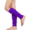 imageAmerican Trends Leg Warmers for Women Girls 80s Ribbed Leg Warmer for Neon Party Knitted Fall Winter Sports Socks1 Purple