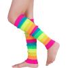 imageAmerican Trends Leg Warmers for Women Girls 80s Ribbed Leg Warmer for Neon Party Knitted Fall Winter Sports Socks1 Rainbow