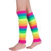 imageAmerican Trends Leg Warmers for Women Girls 80s Ribbed Leg Warmer for Neon Party Knitted Fall Winter Sports Socks1 Rainbow