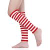 imageAmerican Trends Leg Warmers for Women Girls 80s Ribbed Leg Warmer for Neon Party Knitted Fall Winter Sports Socks1 Red White Stripe