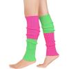 imageAmerican Trends Leg Warmers for Women Girls 80s Ribbed Leg Warmer for Neon Party Knitted Fall Winter Sports Socks1 Rose  Green