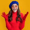 imageAmerican Trends Magic Knitted Gloves for Women Winter Warm Full Finger Mittens for Men Ladies Soft Stretchy Unisex GlovesRed
