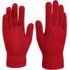 imageAmerican Trends Magic Knitted Gloves for Women Winter Warm Full Finger Mittens for Men Ladies Soft Stretchy Unisex GlovesRed
