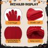 imageAmerican Trends Magic Knitted Gloves for Women Winter Warm Full Finger Mittens for Men Ladies Soft Stretchy Unisex GlovesWhite