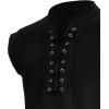 imageAmerican Trends Renaissance Costume Men Pirate Shirt Sleeveless Laceup Medieval Viking Outfit Steampunk Gothic Top TunicBlack