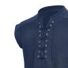 imageAmerican Trends Renaissance Costume Men Pirate Shirt Sleeveless Laceup Medieval Viking Outfit Steampunk Gothic Top TunicBlue