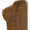 imageAmerican Trends Renaissance Costume Men Pirate Shirt Sleeveless Laceup Medieval Viking Outfit Steampunk Gothic Top TunicBrown