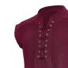imageAmerican Trends Renaissance Costume Men Pirate Shirt Sleeveless Laceup Medieval Viking Outfit Steampunk Gothic Top TunicRed