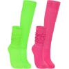 imageAmerican Trends Winter Knee High Slouch Socks for Women Soft Extra Long Scrunch Sock Slouch Boot SocksHot Pinkgreen