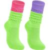 imageAmerican Trends Winter Knee High Slouch Socks for Women Soft Extra Long Scrunch Sock Slouch Boot SocksPurplegreenhot Pinkgreen