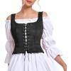 imageAmerican Trends Women Pirate Renaissance Vest Cosplay Costume Waistcoat Halloween Steampunk Gothic Medieval BodiceBlack