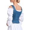 imageAmerican Trends Women Pirate Renaissance Vest Cosplay Costume Waistcoat Halloween Steampunk Gothic Medieval BodiceBlue