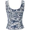 imageAmerican Trends Women Pirate Renaissance Vest Cosplay Costume Waistcoat Halloween Steampunk Gothic Medieval BodiceBlue Butterfly