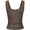 imageAmerican Trends Women Pirate Renaissance Vest Cosplay Costume Waistcoat Halloween Steampunk Gothic Medieval BodiceCoffee Brown