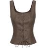 imageAmerican Trends Women Pirate Renaissance Vest Cosplay Costume Waistcoat Halloween Steampunk Gothic Medieval BodiceCoffee Brown