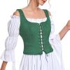 imageAmerican Trends Women Pirate Renaissance Vest Cosplay Costume Waistcoat Halloween Steampunk Gothic Medieval BodiceGreen