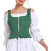 imageAmerican Trends Women Pirate Renaissance Vest Cosplay Costume Waistcoat Halloween Steampunk Gothic Medieval BodiceGreen