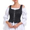 imageAmerican Trends Women Pirate Renaissance Vest Cosplay Costume Waistcoat Halloween Steampunk Gothic Medieval BodiceVintage Black